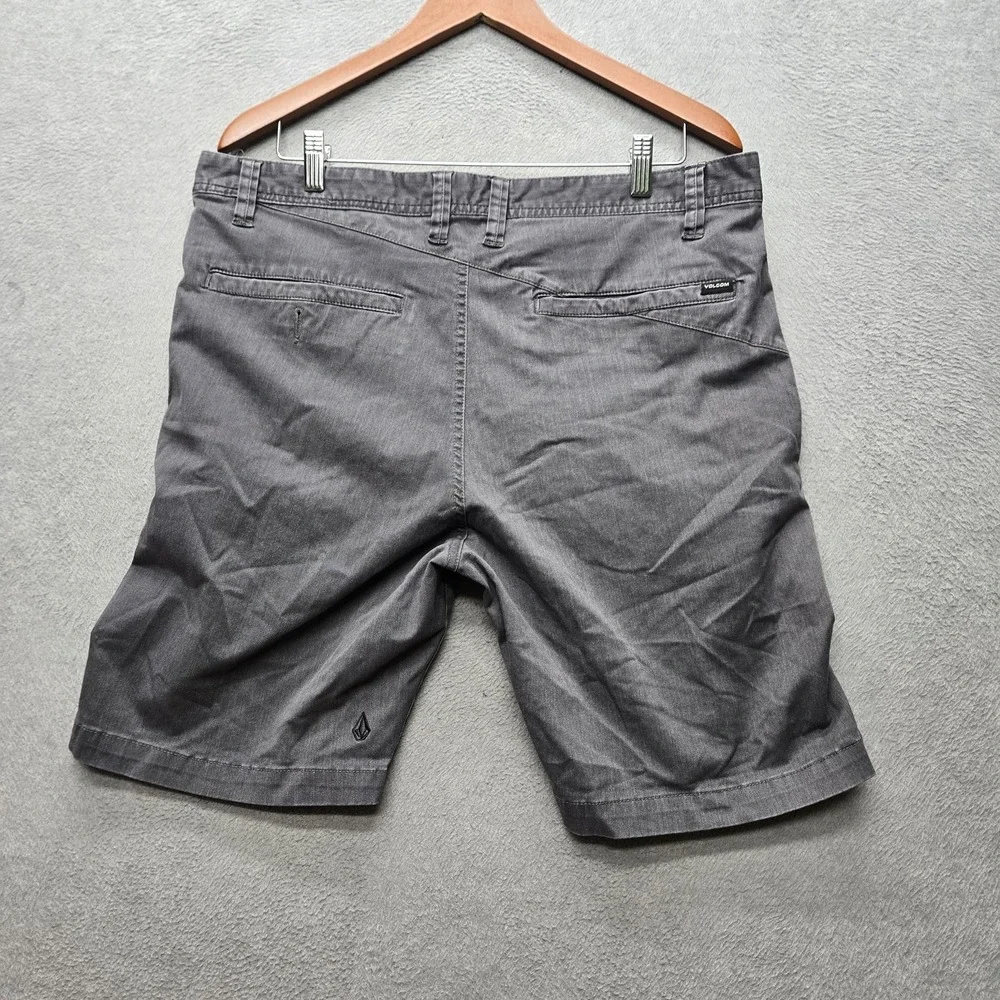 Volcom Men Shorts 36 Gray Embroidered Chino Twill 11